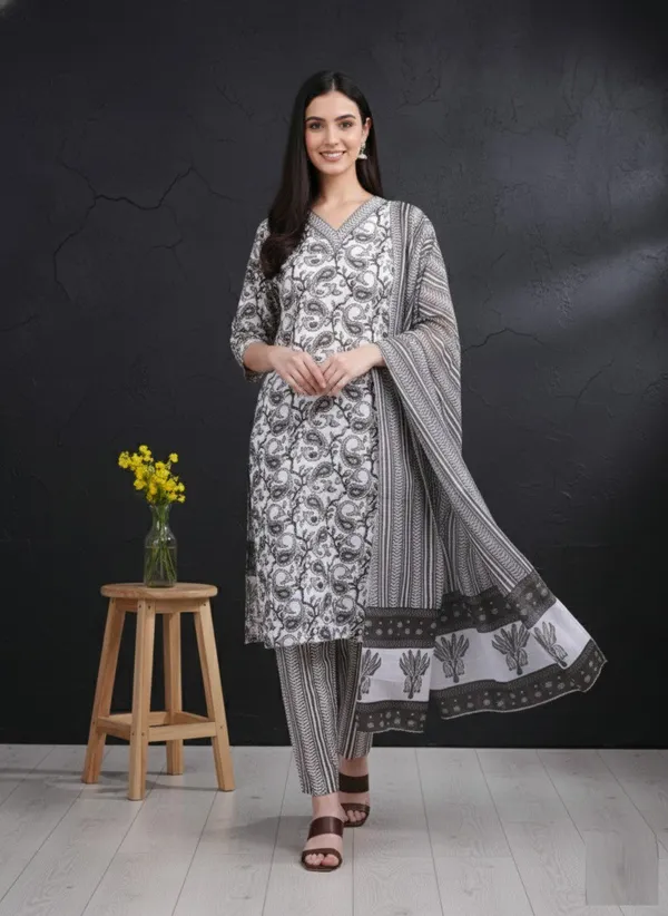 Black_Rayon_Kurta_Set_For_Women