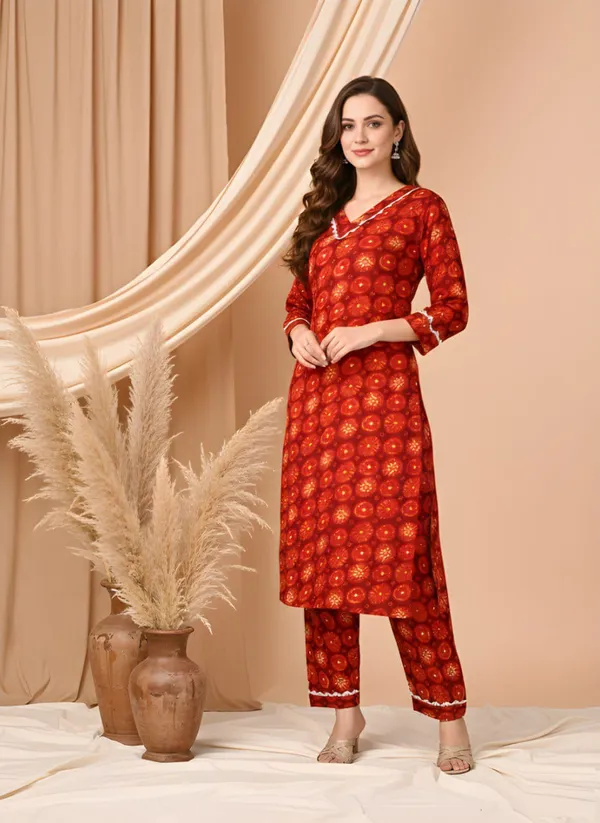 Red_Soft_Cotton_Co-Ords_Set_For_Women