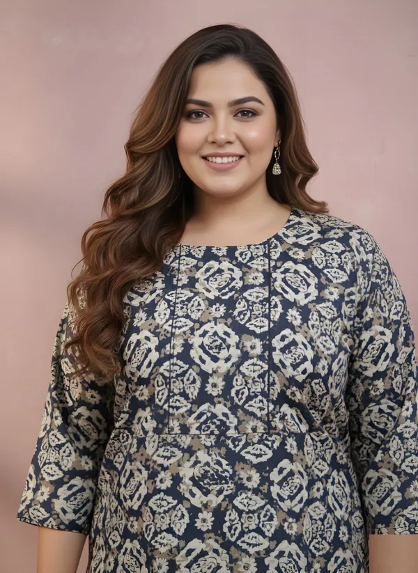 Navy_Blue_Cotton_Only_Kurti_For_Women