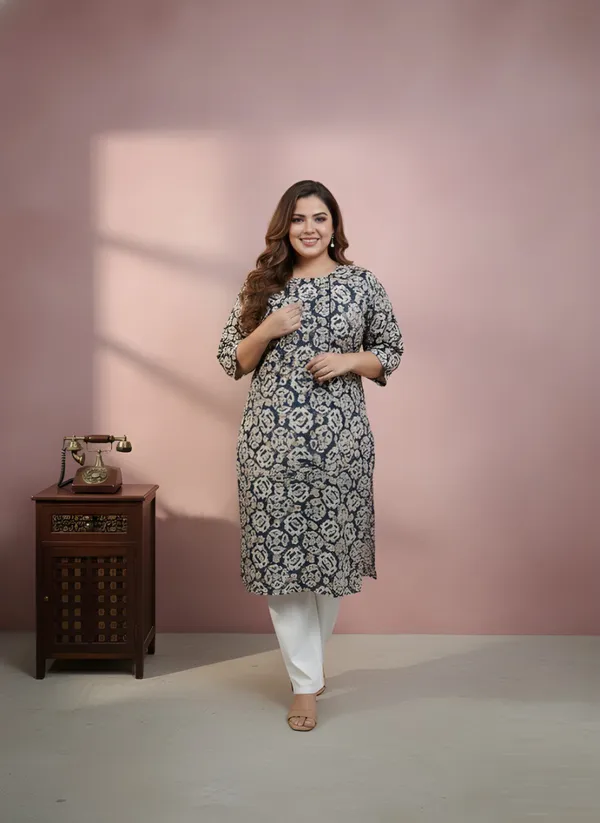 Navy_Blue_Cotton_Only_Kurti_For_Women