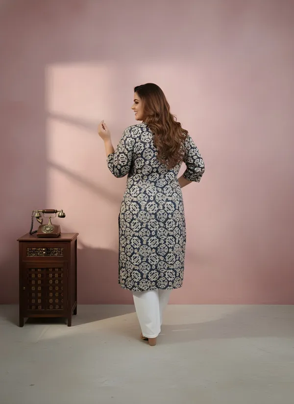 Navy_Blue_Cotton_Only_Kurti_For_Women