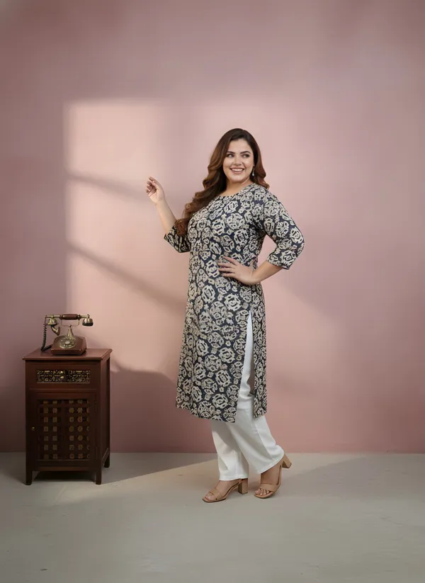 Navy_Blue_Cotton_Only_Kurti_For_Women