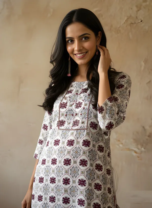 White_Cotton_Only_Kurti_For_Women