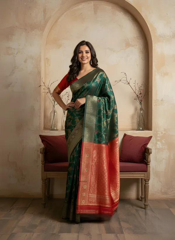 Green_Banarasi_Silk_Saree_For_Women