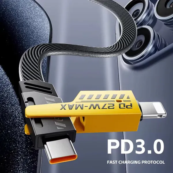 Aertek_Ultrapods_Tws_Pink_4_In_1_65W_Fast_Charging_Data_Cable_Combo_Default_Title