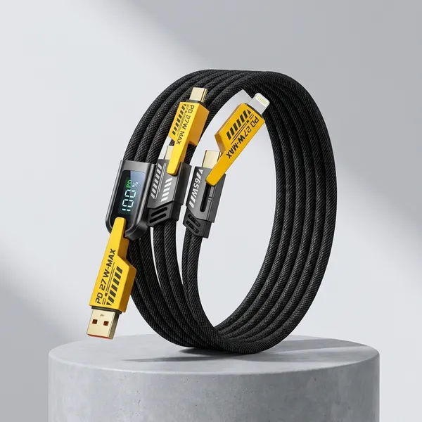 Aertek_Ultrapods_Tws_Black_4_In_1_65W_Fast_Charging_Data_Cable_Combo_Default_Title