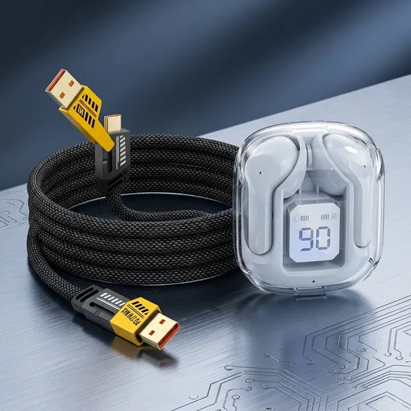Aertek_Ultrapods_Tws_Blue_4_In_1_65W_Fast_Charging_Data_Cable_Combo_Default_Title