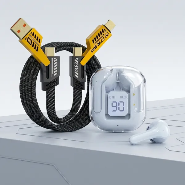 Aertek_Ultrapods_Tws_Blue_4_In_1_65W_Fast_Charging_Data_Cable_Combo_Default_Title