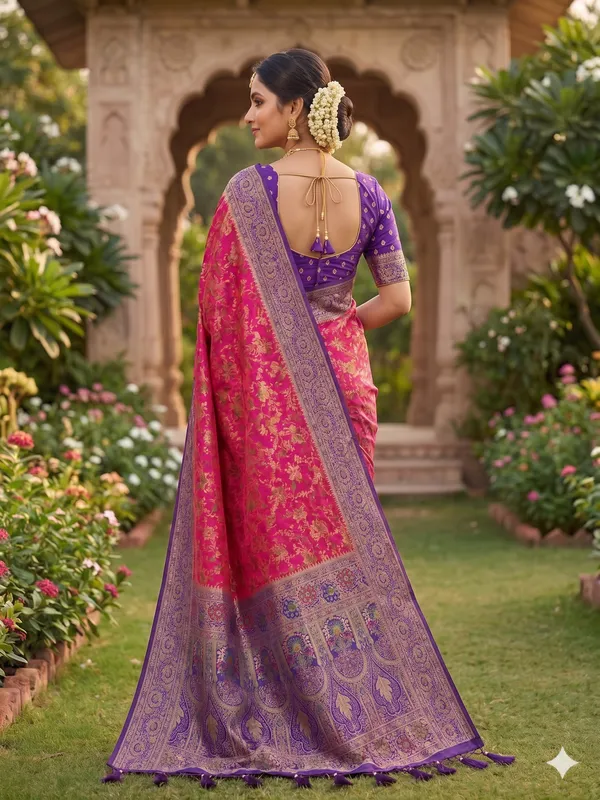Purple_Silk_Banarasi_Zari_Buti_Woven_Border_Saree_For_Women