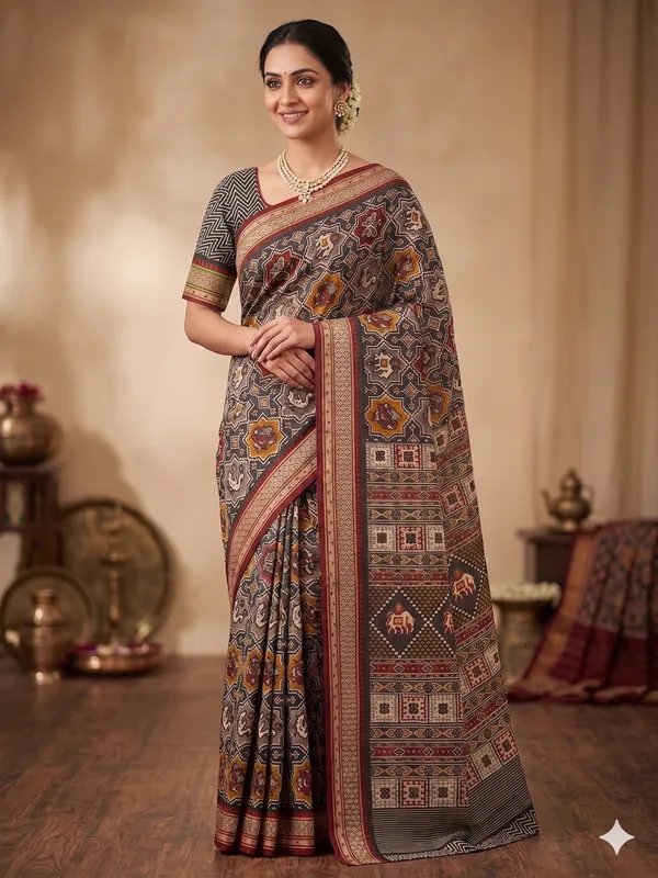 Multicolor_Cotton_Ikat_Woven_Sambalpuri_Saree_For_Women