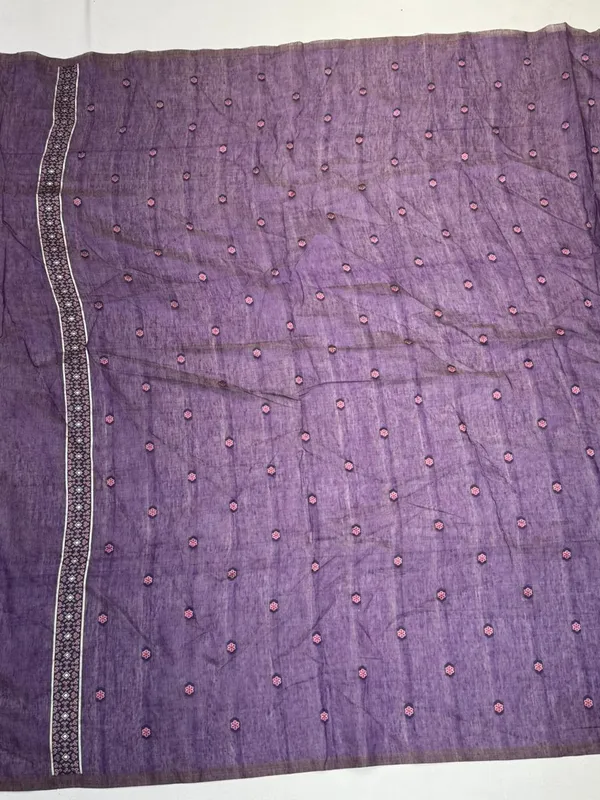 Purple_Cotton_Embroidered_Saree_With_Pink_Border_And_Tassels_For_Women