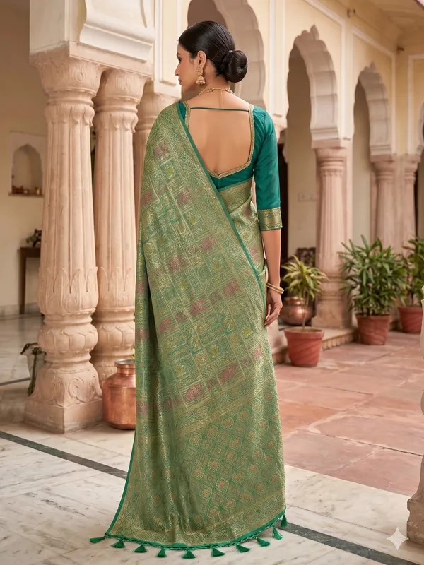 Green_Silk_Banarasi_Golden_Zari_Work_Saree_For_Women