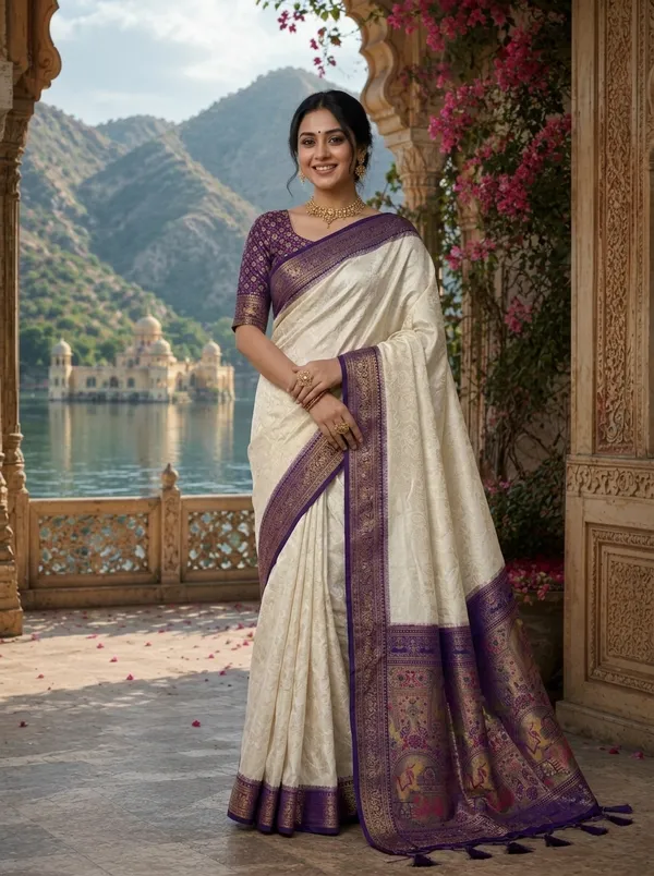 Off_White_Silk_Purple_Zari_Border_Woven_Saree_For_Women