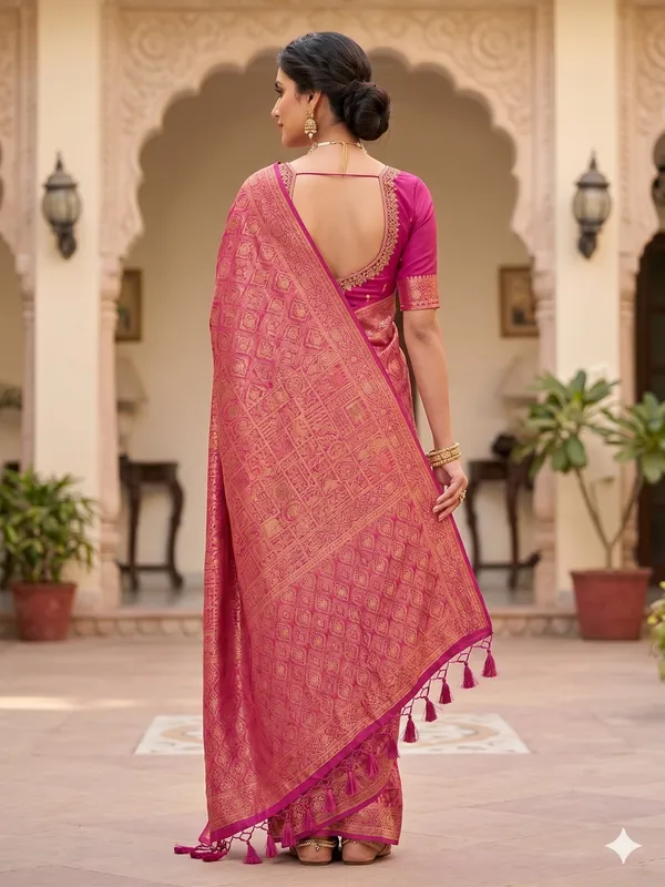 Pink_Silk_Saree_With_Golden_Zari_Work_For_Women