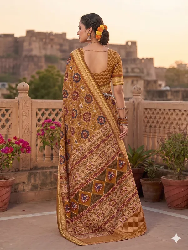 Golden_Brown_Cotton_Zari_Border_Woven_Saree_For_Women