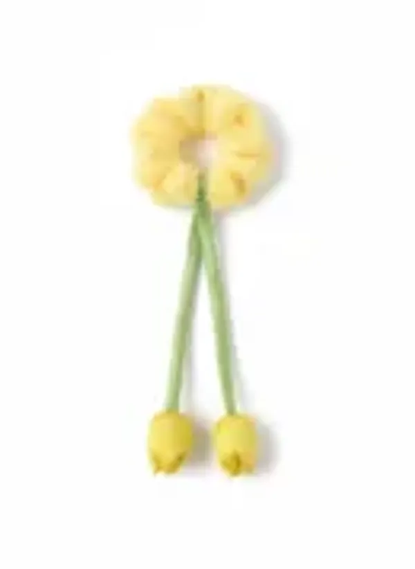 Yellow_And_Green_Fur_Tulip_Design__Scrunchies_For_Women_(_Pack_Of_4_)