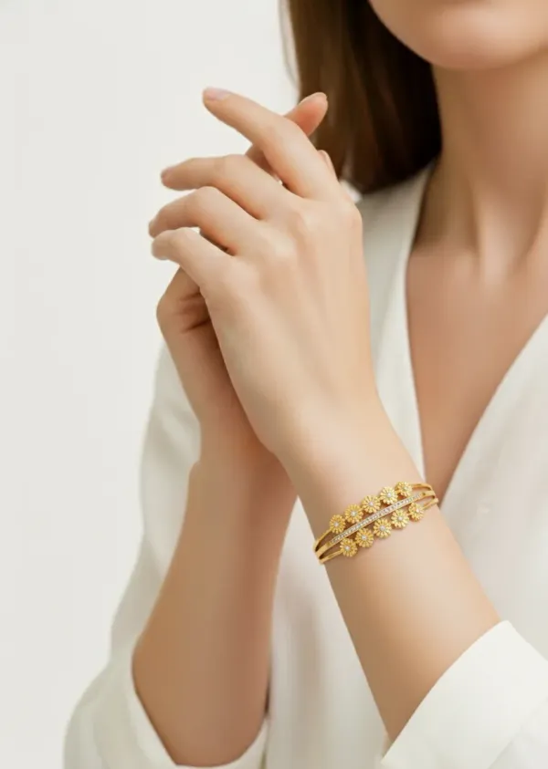18K_Gold_Plated_Bloom_Diamond_Accented_Bracelet