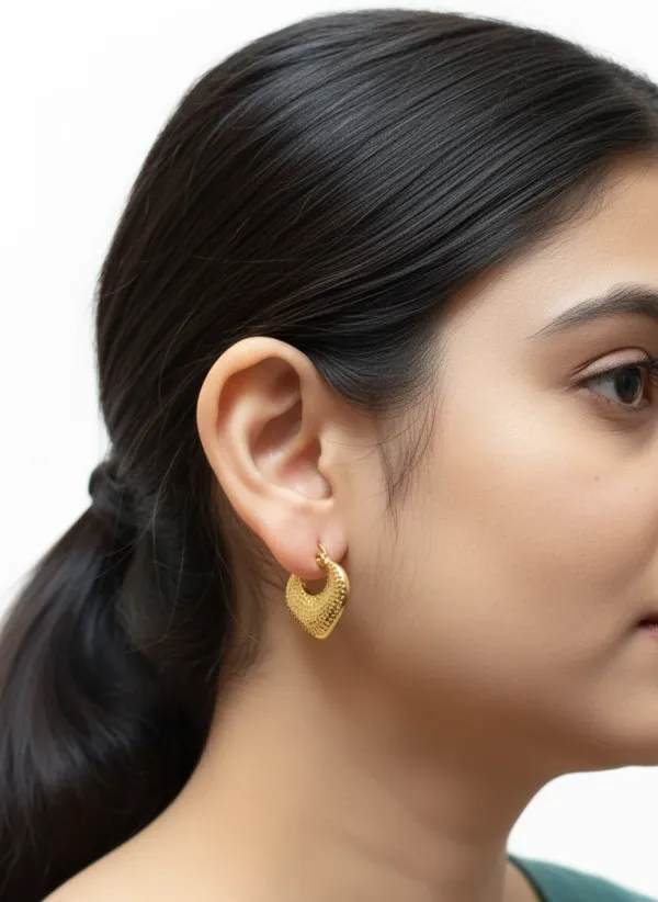 Gold_Textured_Hoop_Earrings_For_Women