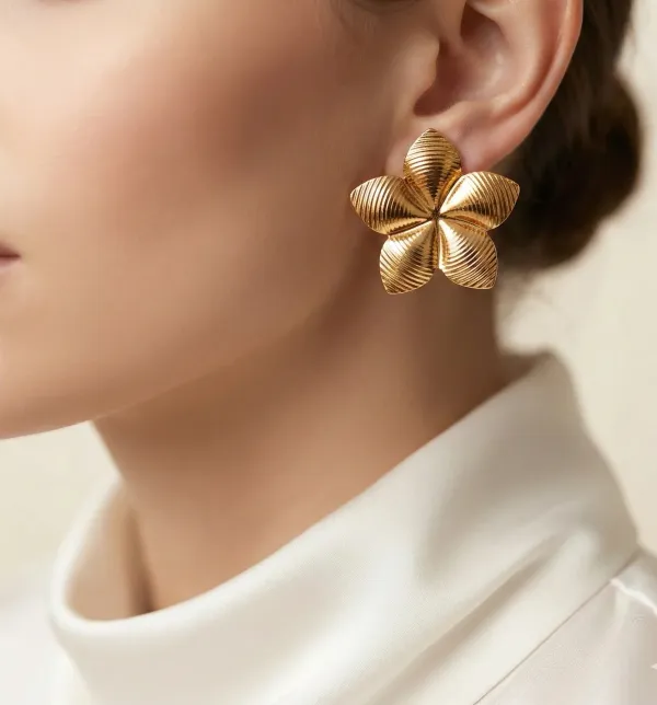 18K_Gold_Plated_Floral_Textured_Stud_Earrings