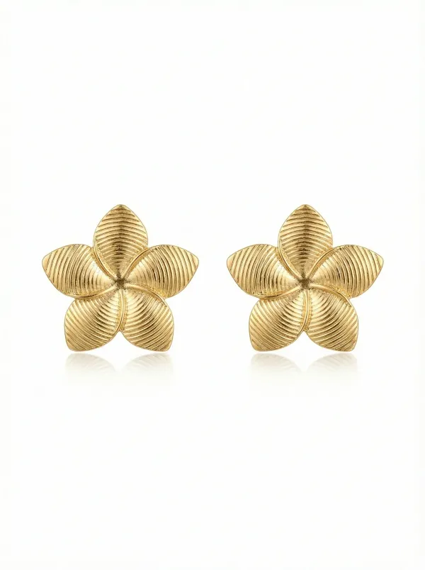 18K_Gold_Plated_Floral_Textured_Stud_Earrings
