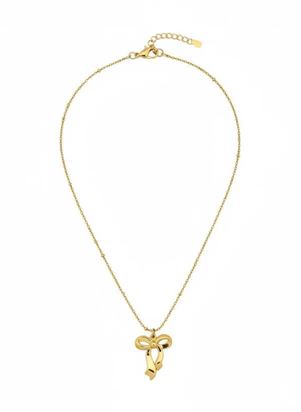 18K_Gold_Plated_Bow_Pendant_Necklace