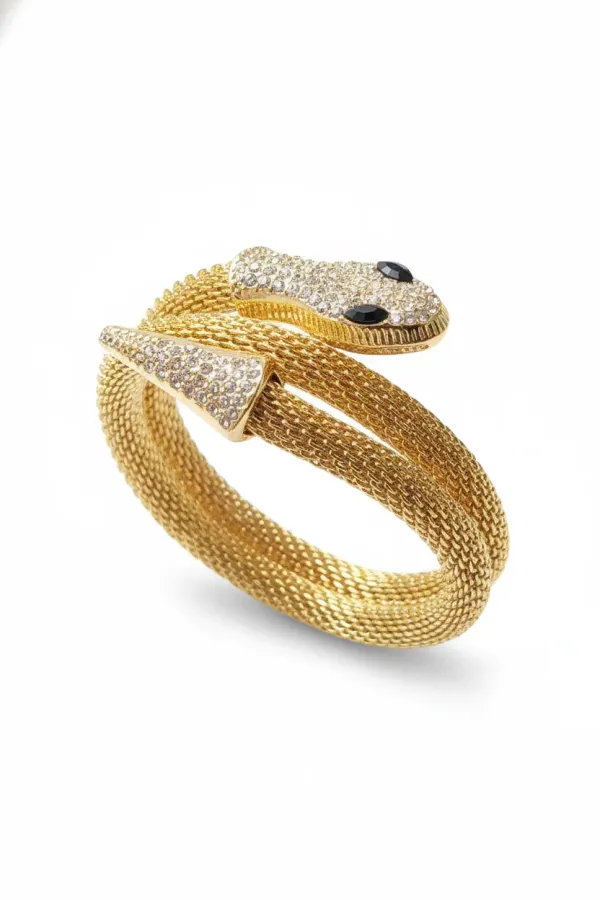 18K_Gold_Plated_Snake_Design_Adjustable_Wrap_Bracelet_For_Women
