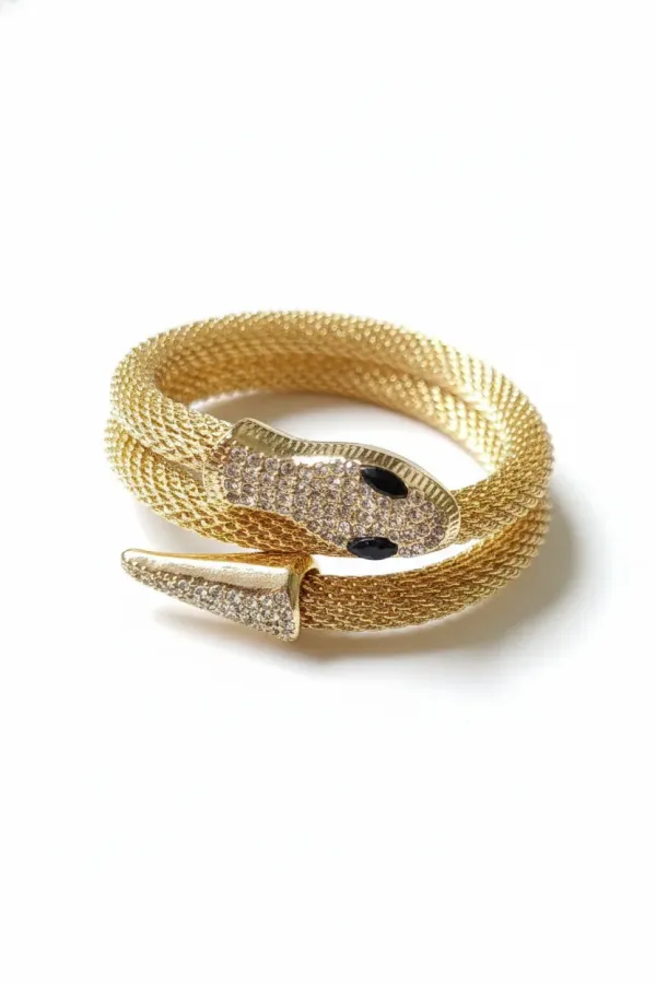 18K_Gold_Plated_Snake_Design_Adjustable_Wrap_Bracelet_For_Women