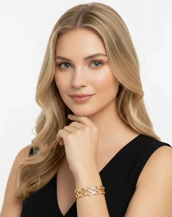 Elegant_Gold_Plated_Geometric_Circle_Bracelet_Women'S_Jewelry_Anti_Tarnish_Bracelet