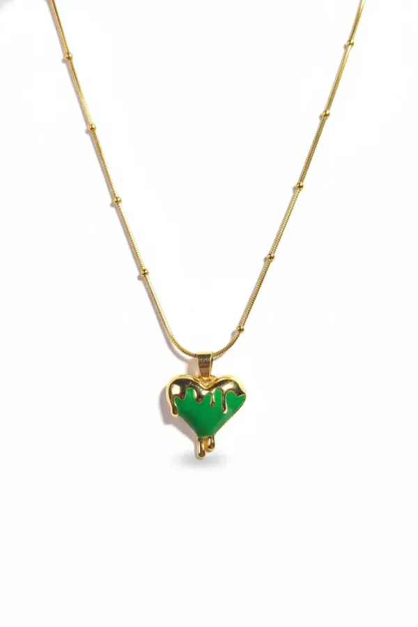 Green_Drip_Heart_Pendant_Necklace_18K_Gold_Plated_Anti_Tarnish