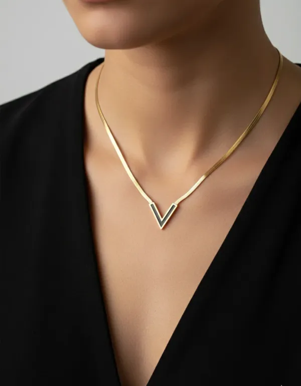 18K_Gold_Plated_V_Shape_Pendant_Necklace