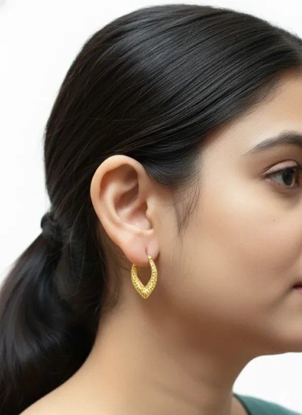 Textured_Gold_V_Shaped_Hoop_Earrings_For_Women