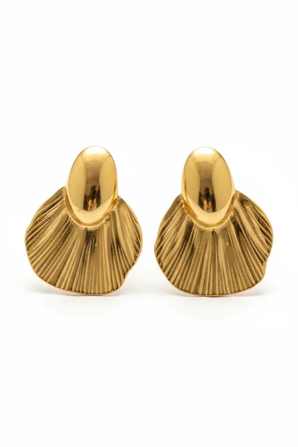 Gold_Textured_Statement_Stud_Earrings_For_Women