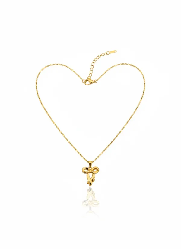 18K_Gold_Plated_Bowknot_Pendant_Earrings_Set