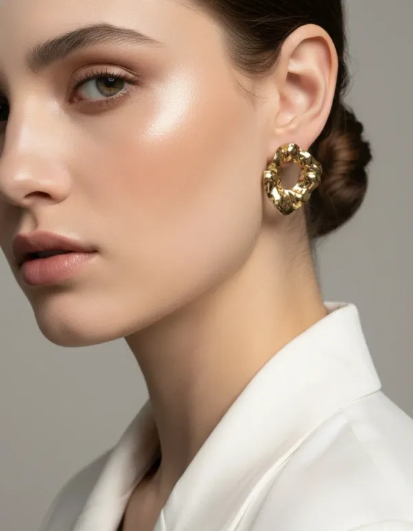 18K_Gold_Plated_Organic_Shape_Stud_Earrings