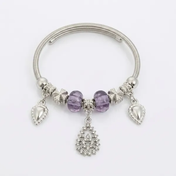 Pack_Of_2__Charms_Pandora_Bracelet_Oxidised_Slip_On_Link_Beads_Bracelet_For_Women