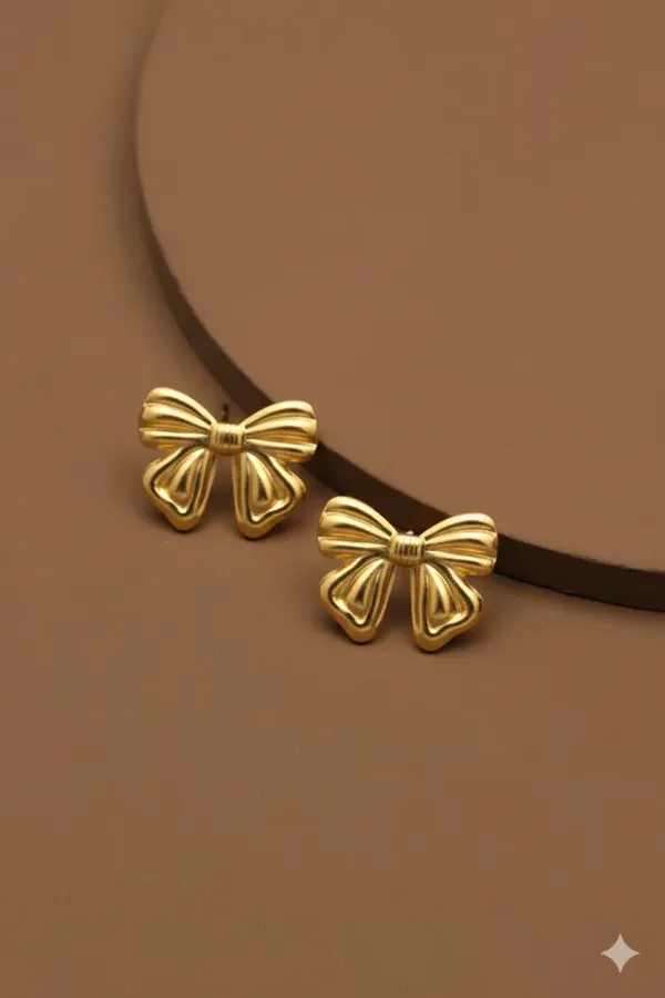 Gold_Bow_Stud_Earrings_For_Women