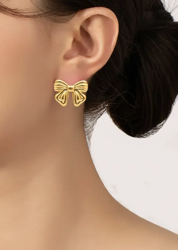 Gold_Bow_Stud_Earrings_For_Women