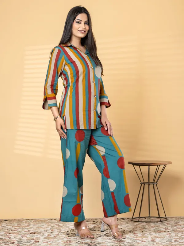 Women_Geometric_Mix_Match_Print_Cotton_Co-Ord_Set_-_Shirt_&_Palazzo_Pants_Set