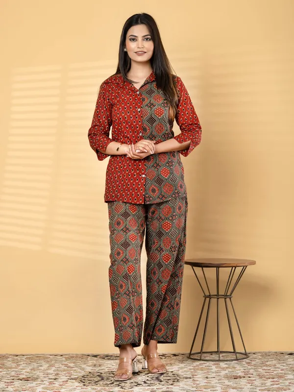 Ajrakh_Mix_Match_Print_Cotton_Co_Ord_Set_For_Women_-_Shirt_And_Pants_Set