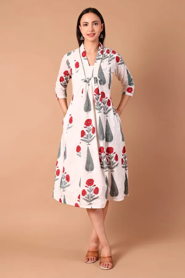 Cotton_Hand_Block_Printed_Dress_With_Sequence_Hand_Work_On_Neck_And_Pockets