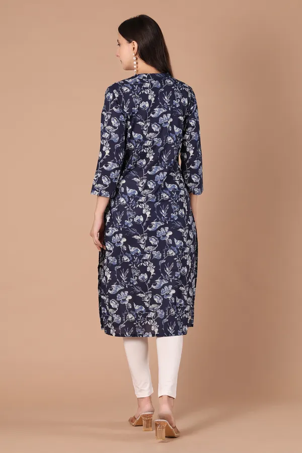 Navy_Blue_Cotton_Floral_Print_Straight_Kurta_for_Women