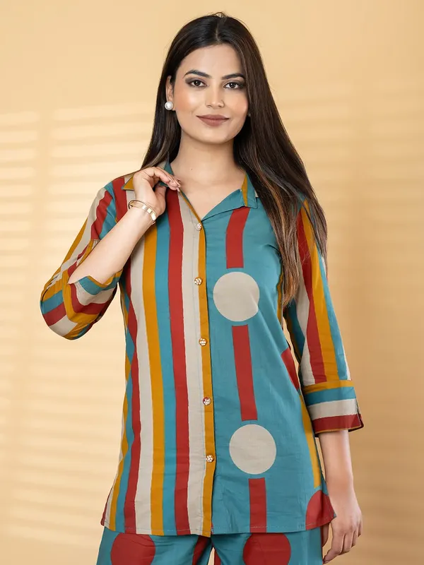 Women_Geometric_Mix_Match_Print_Cotton_Co-Ord_Set_-_Shirt_&_Palazzo_Pants_Set