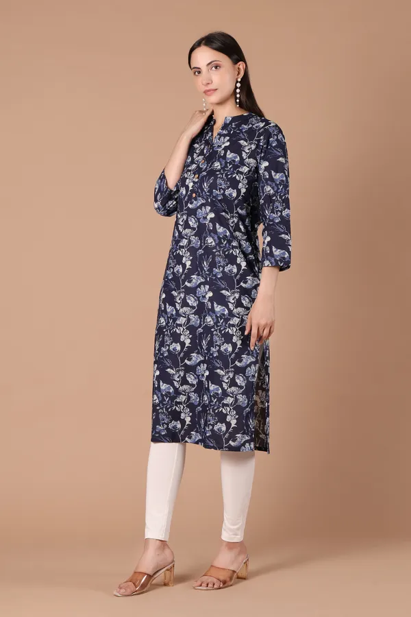 Navy_Blue_Cotton_Floral_Print_Straight_Kurta_for_Women