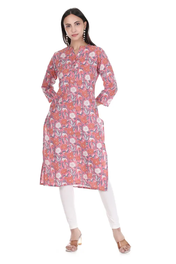 Pink_Cotton_Floral_Print_Straight_Kurta_for_Women