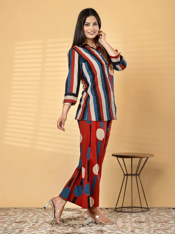 Women_Geometric_Mix_Match_Print_Cotton_Co-Ord_Set_-_Shirt_&_Palazzo_Pants_Set