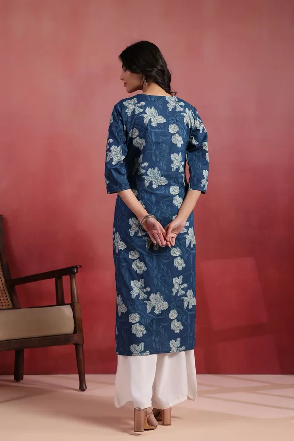Blue_Floral_Print_Embroidered_Neck_Kurta_for_Women