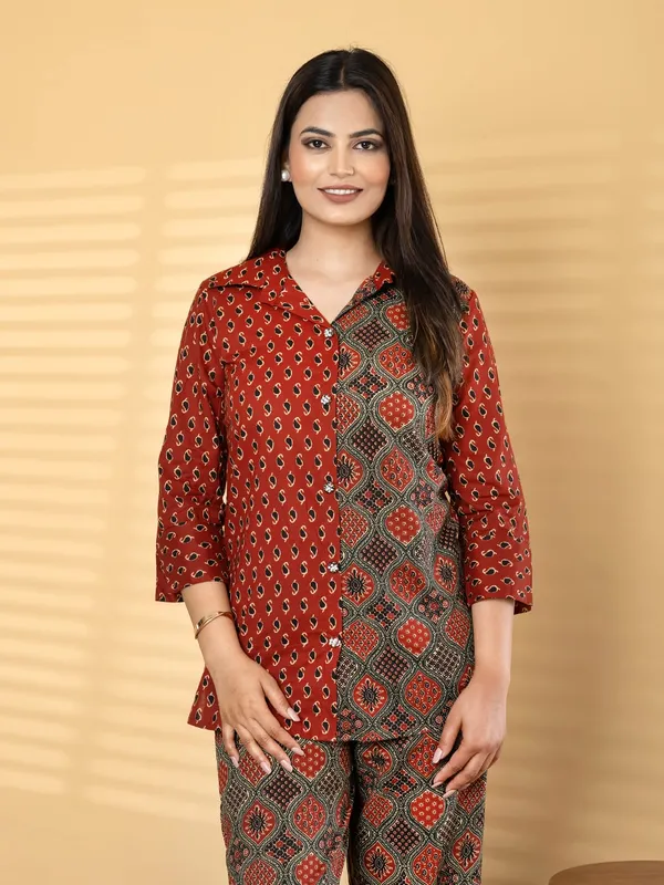 Ajrakh_Mix_Match_Print_Cotton_Co_Ord_Set_For_Women_-_Shirt_And_Pants_Set