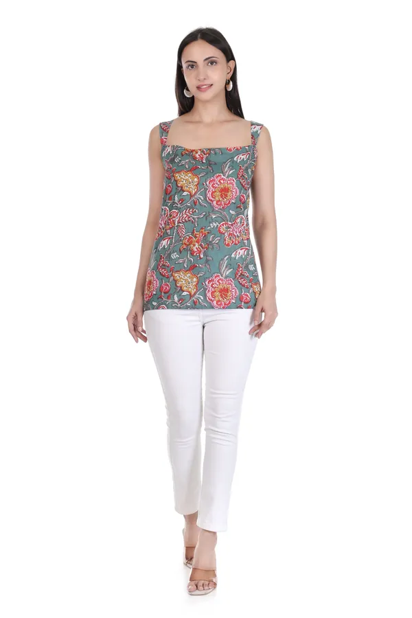 Green_Cotton_Floral_Print_Tie_Back_Cami_Top_for_Women