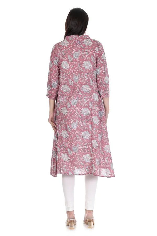 Pink_Cotton_Floral_Print_A-Line_Kurta_for_Women_(With_Pockets)