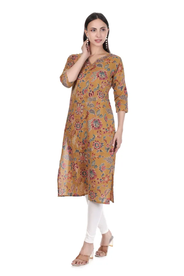 Mustard_Cotton_Sequence_Neck_Work_Straight_Kurta_for_Women